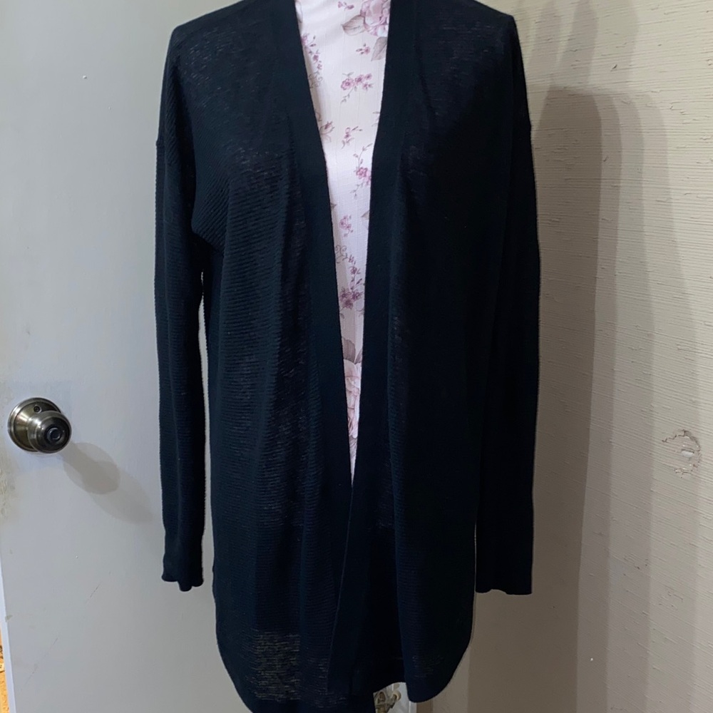 Loft Women's Black Open-Front Sweater
